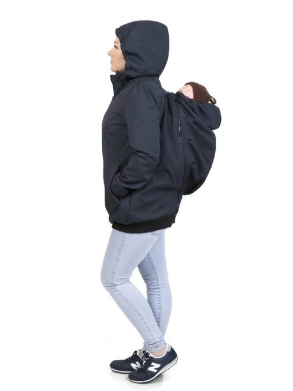 Jachetă sarcină/babywearing 5 în 1 Softshell Navy