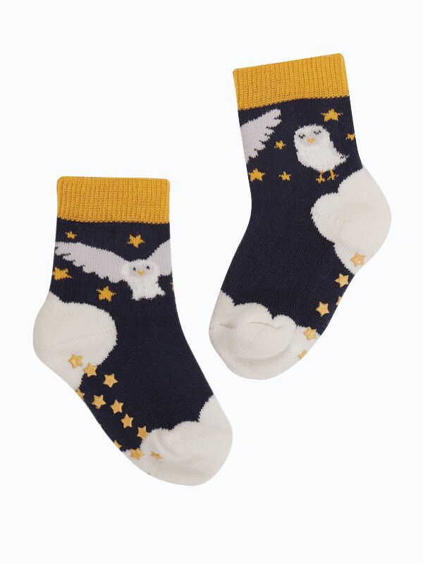 Set 2 perechi şosete Grippy Indigo Owl