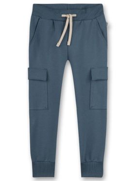 Pantaloni sport băieți, bumbac organic albastru