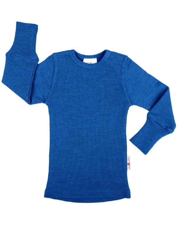 Bluză din lână rib Classic Blue
