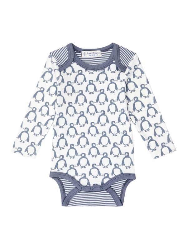 Body bumbac organic Yvon Penguin Stone Blue
