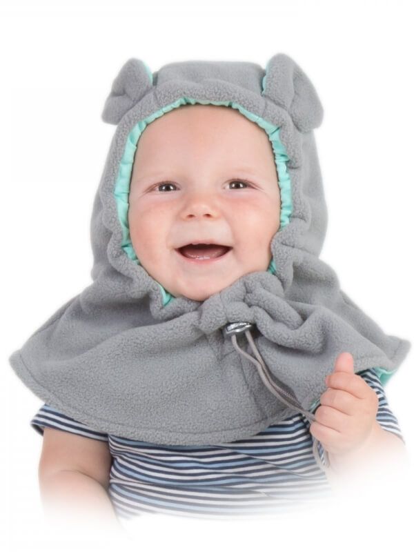 Cagulă din fleece pentru bebe Grey-Mint