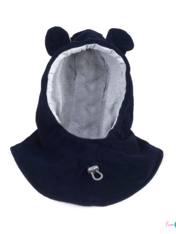 Cagulă din fleece pentru bebe Navy Grey