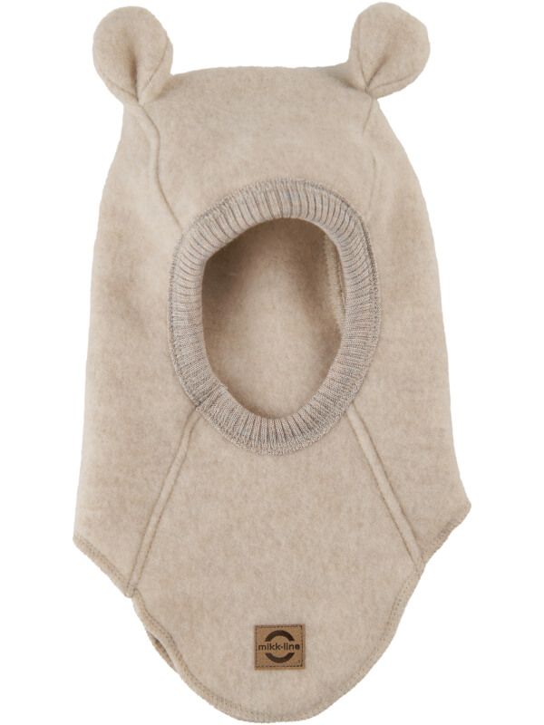Cagulă lână fleece copii Teddy Bear Melange White