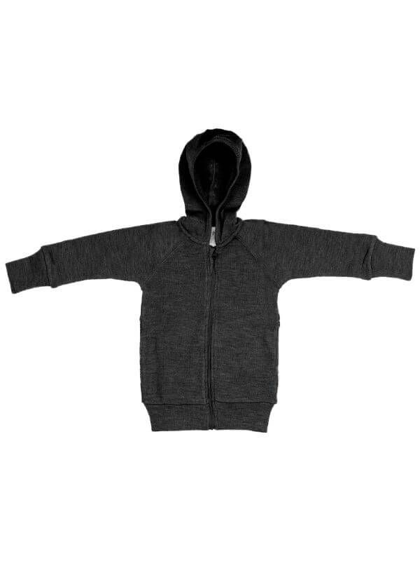 Cardigan lână cu fermoar Foggy Black