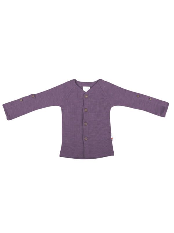 Cardigan lână rib Dusty Grape