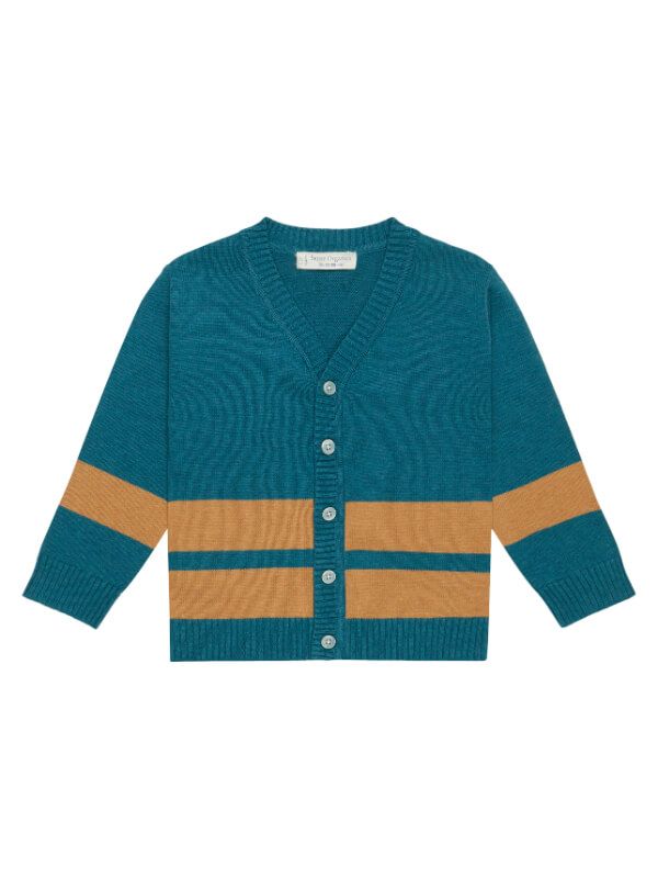 Cardigan tricotat băieţi Morel Petrol Blue