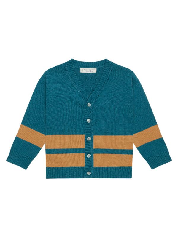 Cardigan tricotat băieţi Morel Petrol Blue