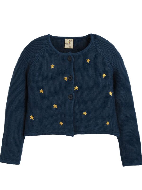 Cardigan tricotat bebe Emilia, steluţe brodate