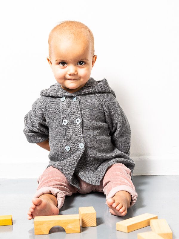 Cardigan tricotat bebeluşi Paul Dark Grey