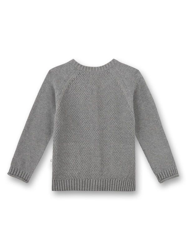 Cardigan unisex tricotat Sanetta Pure Grey, bumbac şi mătase