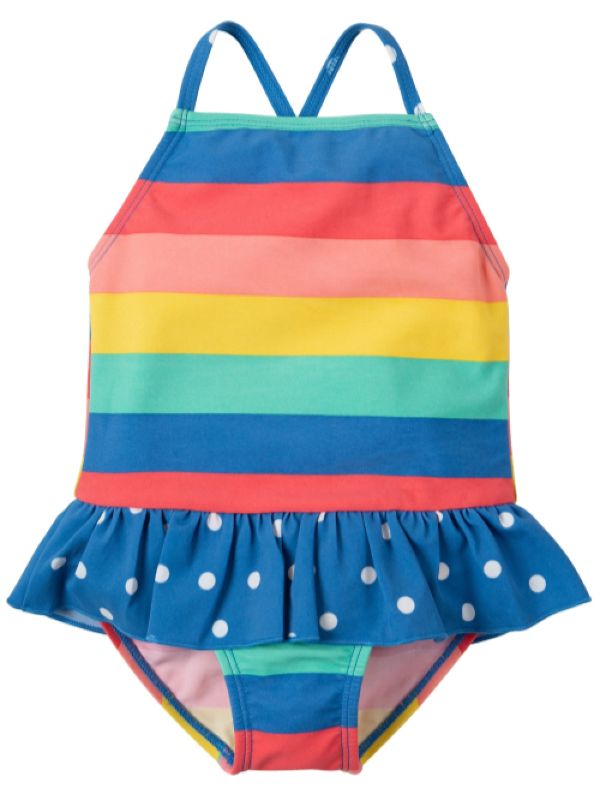 Costum de baie bebe UPF 50+ Bright Rainbow Stripe
