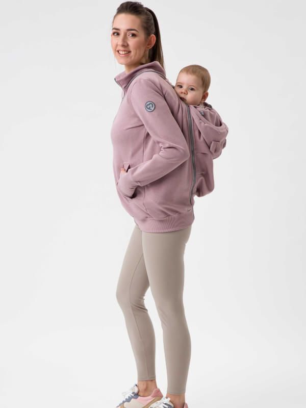 Hanorac 4în1 pentru sarcină şi Babywearing Pola Dusty Rose