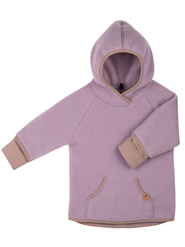 Hoodie din lână fleece Mauve