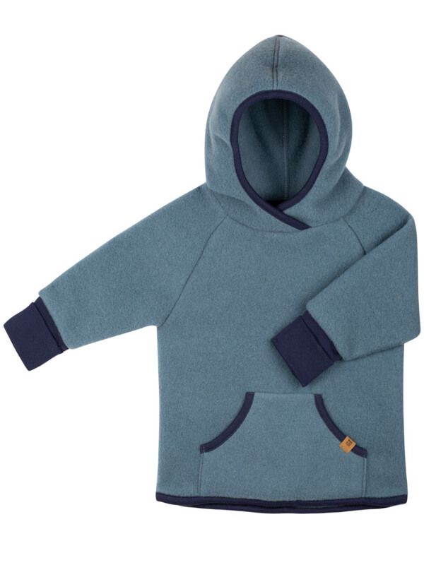 Hoodie din lână fleece Storm Blue