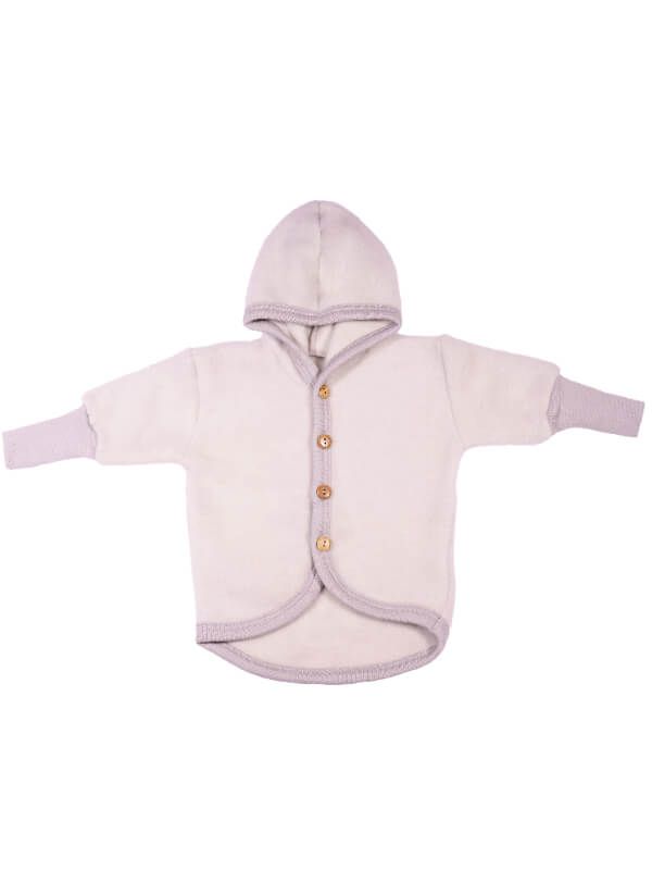 Jachetă lână fleece şi bumbac Grey Melange