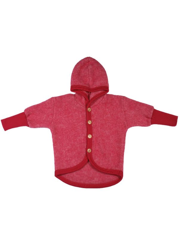 Jachetă lână fleece şi bumbac Red Melange