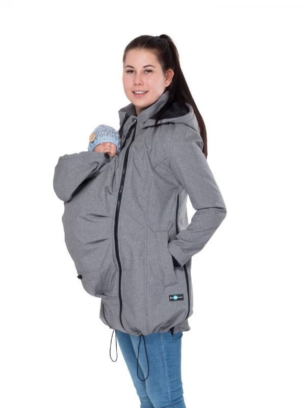 Jachetă pentru sarcină şi babywearing 3în1, din softshell