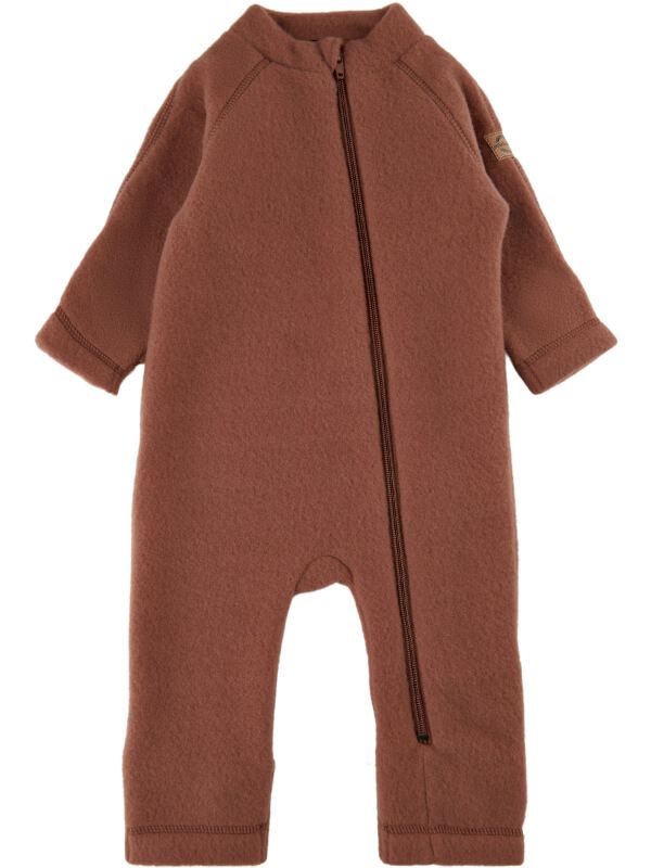 Overall cu fermoar, lână fleece Mink