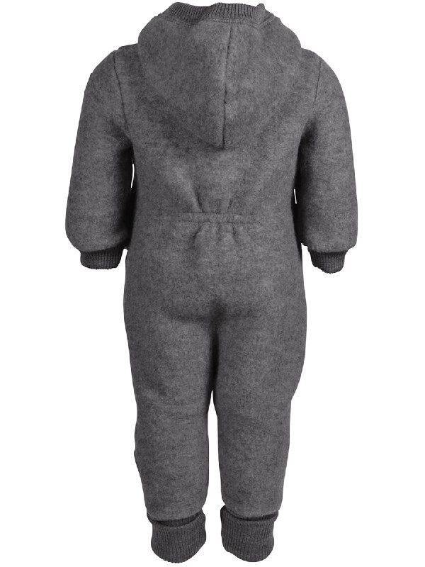 Overall cu glugă, lână merinos fleece, Grey