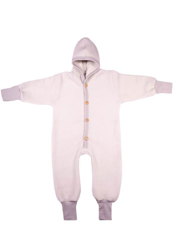 Overall lână fleece şi bumbac Grey Melange