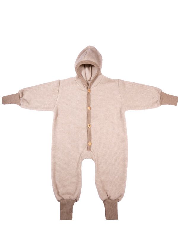 Overall lână fleece şi bumbac Latte