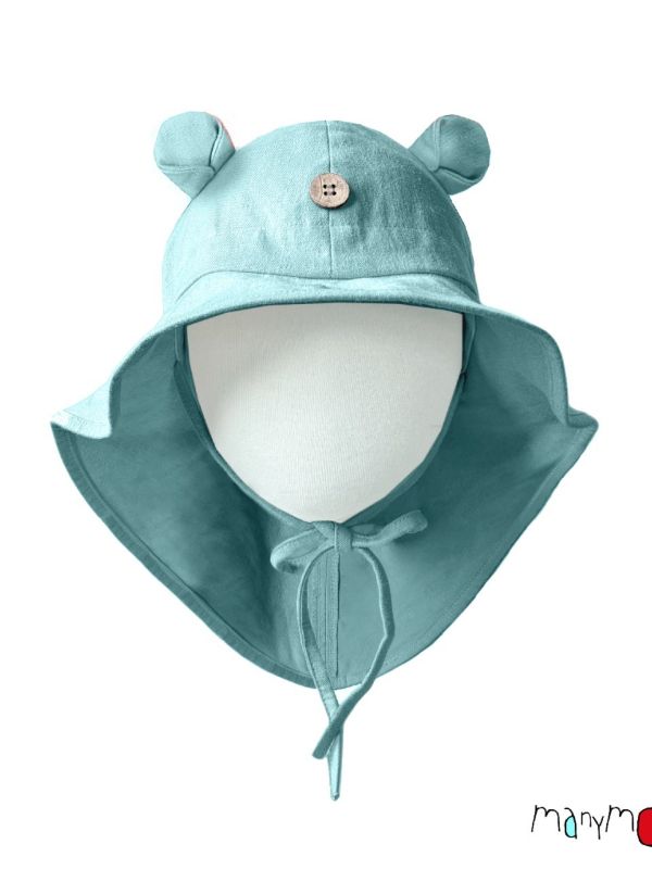 Pălărie ajustabilă din cânepă și bumbac Teddy Island Aqua