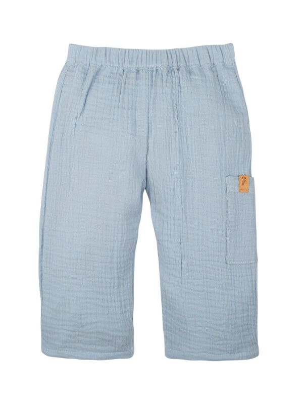 Pantaloni din muselină dublă copii Light Blue