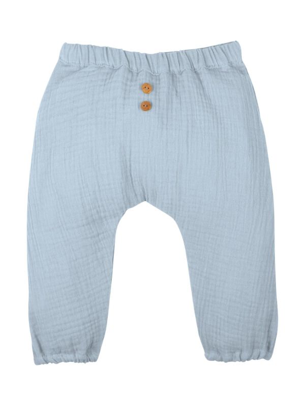 Pantaloni muselină dublă Light Blue