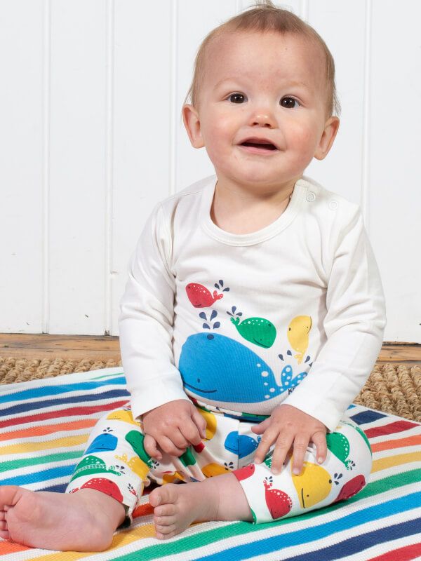 Pantaloni bebe Rainbow Whale