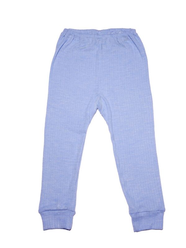 Pantaloni bumbac organic, lână şi mătase Uni Blue