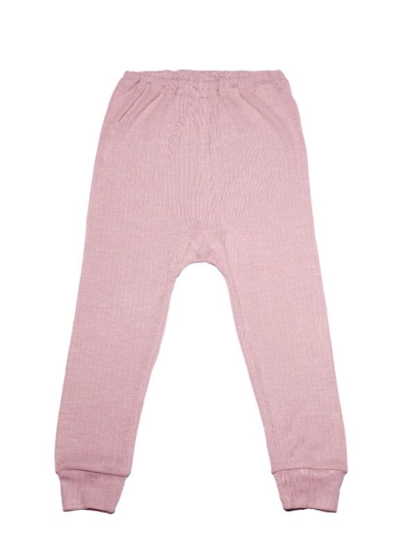 Pantaloni bumbac organic, lână şi mătase Uni Pink