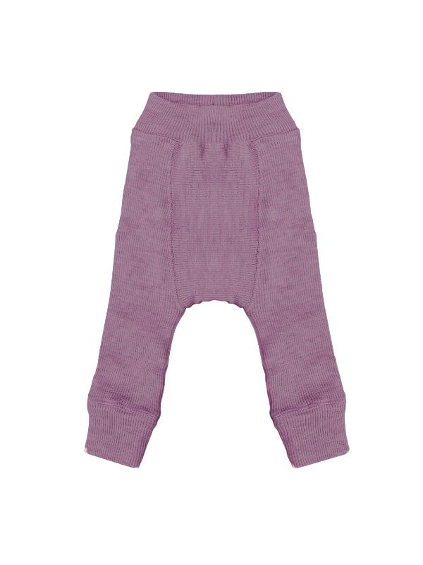 Pantaloni dublați lână rib Longies Vintage Pink