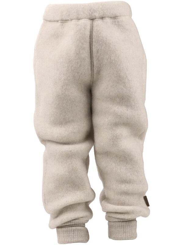 Pantaloni lână fleece Melange White