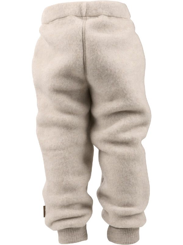 Pantaloni lână fleece Melange White