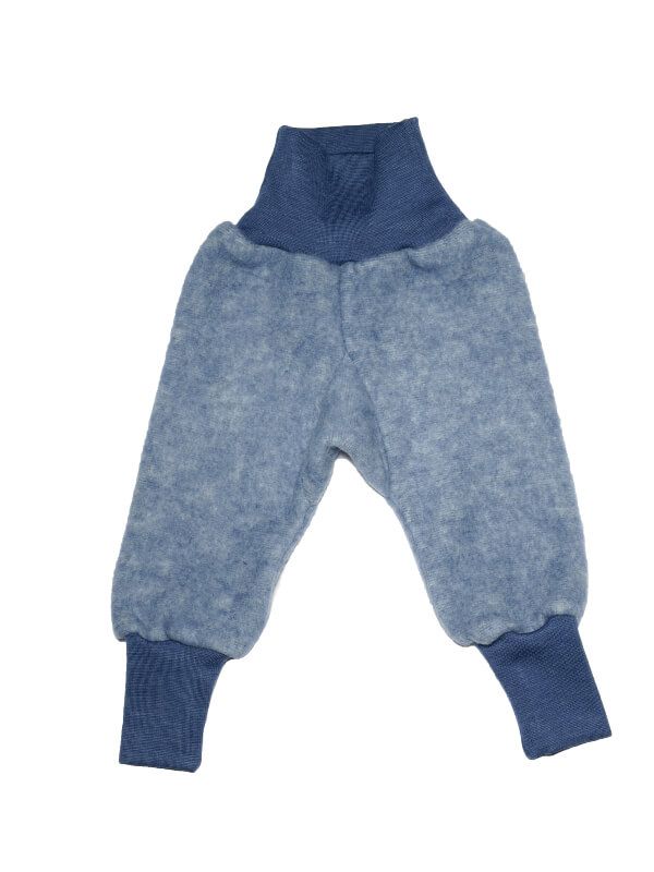 Pantaloni lână fleece şi bumbac Marine Melange