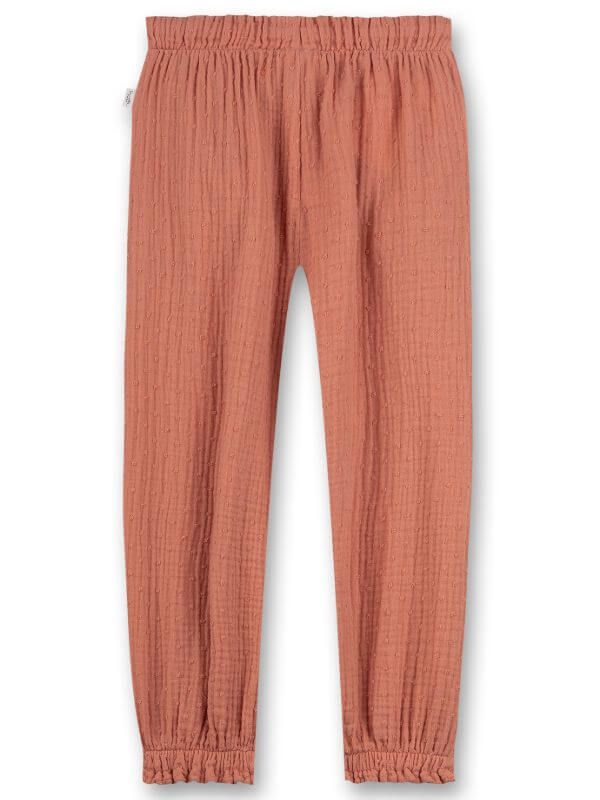 Pantaloni lungi de vară, muselină roz