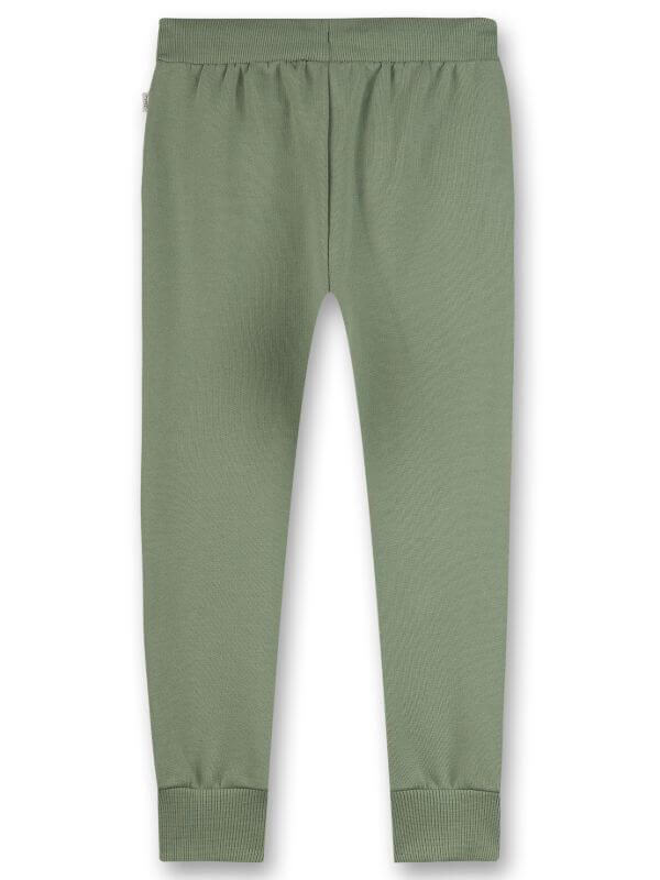 Pantaloni sport băieți, bumbac organic verde deschis