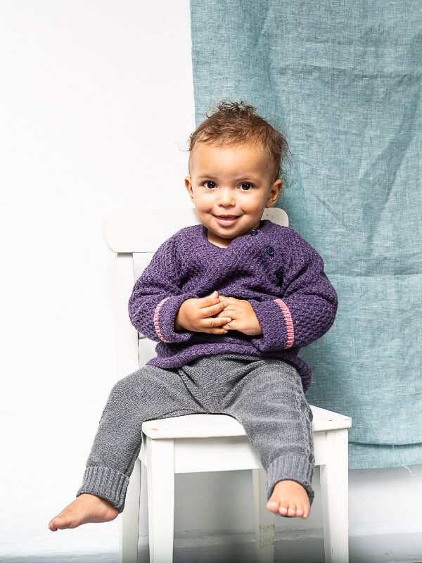 Pantaloni tricotaţi bebeluşi Etenia gri