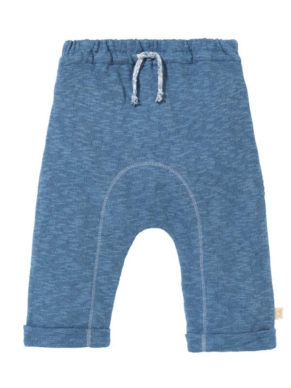 Pantaloni tricotați din bumbac și in Dove Blue