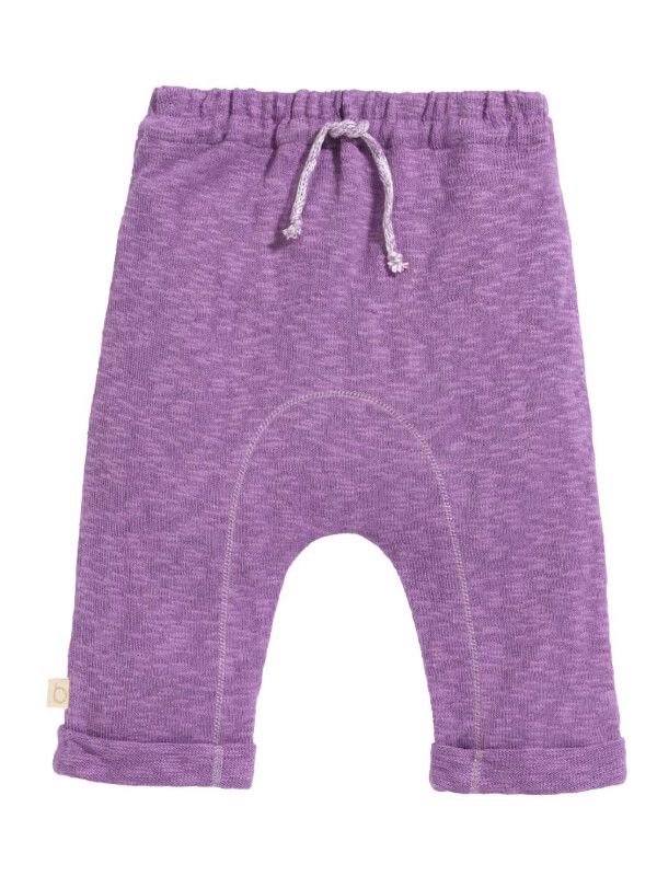 Pantaloni tricotați din bumbac și in Liliac