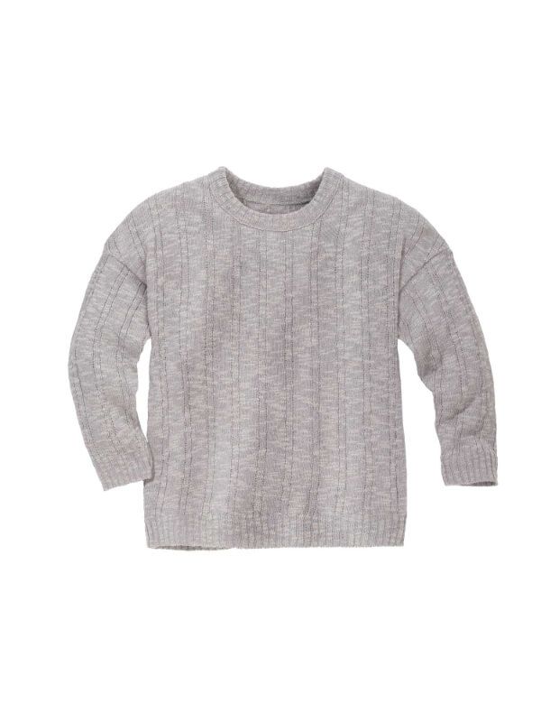 Pulover tricotat din bumbac și in Grey
