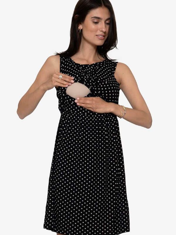 Rochie pentru sarcină şi alăptare Zoo Black Dots