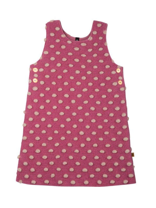 Rochie Sarafan din lână fiartă Dusty Pink