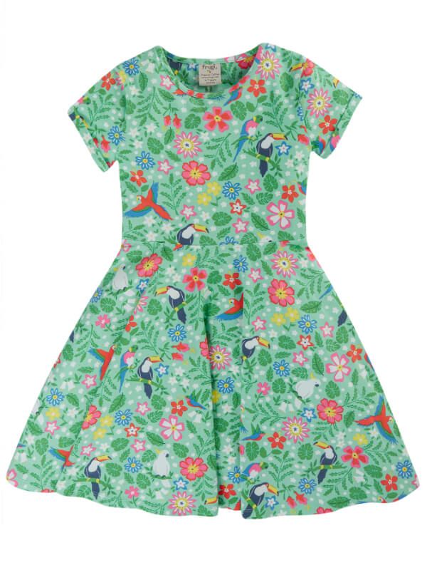 Rochiță Bumbac Organic Spring Skater Tropical Birds