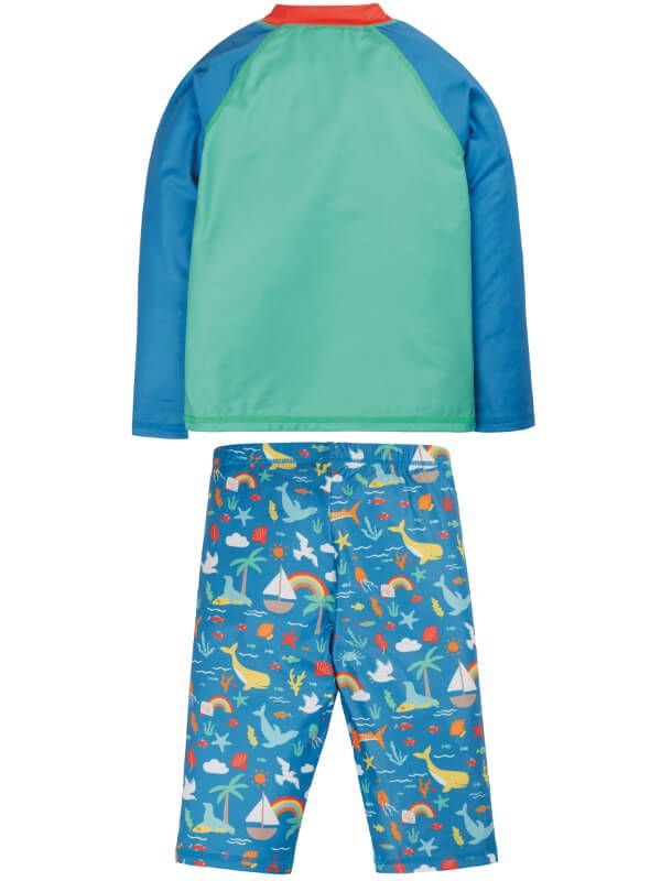 Set bluză şi pantaloni plajă Cobal Whale