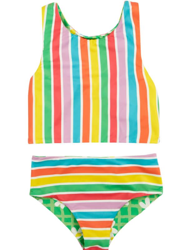 Tankini reversibil Summer Stripe Green Daisy
