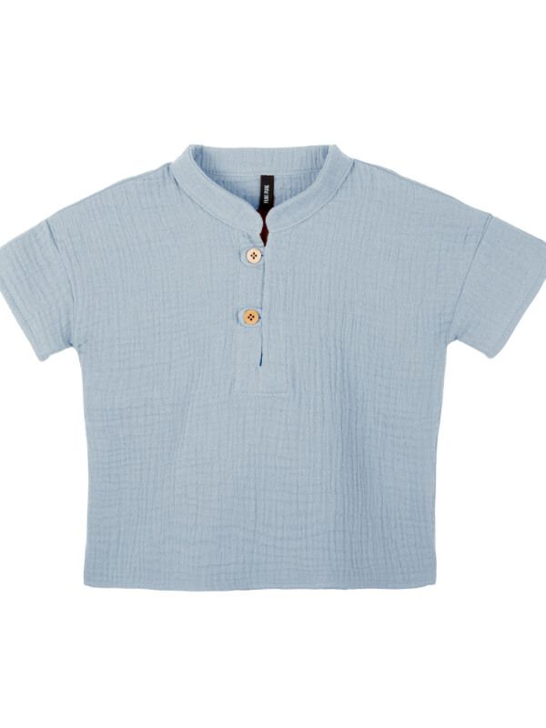 Tricou copii muselină dublă Light Blue