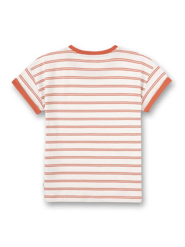 Tricou dungi portocalii, bumbac organic Sanetta Pure