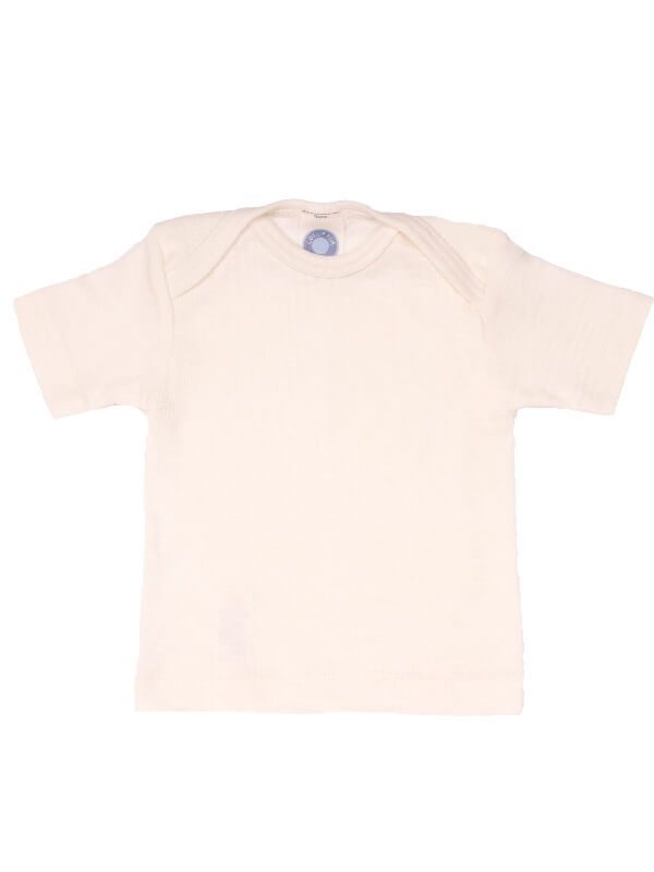 Tricou lână merinos și mătase Natur
